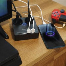 Elbe RE-001-UN Regleta 2 Tomas y 4 USB 3680W 1,8m con Protección Sobretensiones y Infantil Elbe RE-001-UN Regleta 2 Tomas y 4 USB 3680W 1,8m con Protección Sobretensiones y Infantil