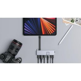 Hyper HyperDrive DUO PRO Hub USB-C 7 en 1 para MacBook Pro/Air, iPad, PC. HDMI 4K, Gigabit Ethernet, USB-A/C, Audio, Thunderbolt 4. Grey.