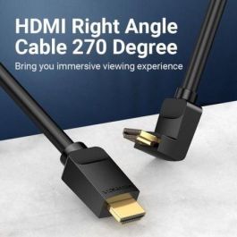 Vention AAQBF Cable HDMI 2.0 4K@60Hz Acodado 270° HDMI Macho - Macho 1m Negro con Conectores Chapados en Oro y Nylon Trenzado Vention AAQBF Cable HDMI 2.0 4K@60Hz Acodado 270° HDMI Macho - Macho 1m Negro con Conectores Chapados en Oro y Nylon Trenzado