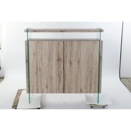 DKD Home Decor Aparador Moderno Natural de MDF y Cristal Templado 120x44x120 cm con 2 Puertas y 3 Estantes Desmontable DKD Home Decor Aparador Moderno Natural de MDF y Cristal Templado 120x44x120 cm con 2 Puertas y 3 Estantes Desmontable