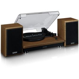 Lenco LS-100WD Tocadiscos de tracción por correa Bluetooth automático con amplificador integrado Negro Roble Madera