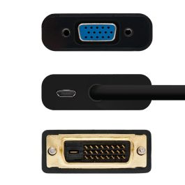 Nanocable Conversor DVI 24+1 a VGA HDB15/H Negro 10 CM