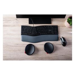 Cherry Reposamuñecas Deslizante Ergo, Soporte Ergonómico para Ratón y Teclado, Mejora Postura y Reduce Tensión Muscular, Cuero Sintético, Ambidiestro