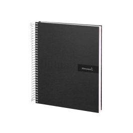 Cuaderno Espiral Liderpapel A4 Crafty Tapa Forrada 80H 90 gr Cuadro 4 mm Con Margen Color Negro 5 unidades