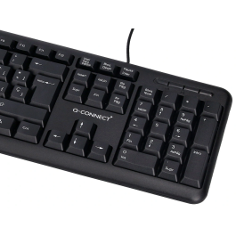Q-connect Teclado USB con Cable Negro 1.35m 105 Teclas Resistente a Salpicaduras