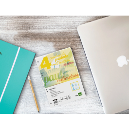 Liderpapel Recambio A5 Pautaguía 100 Hojas 75gr Cuadriculado Pautado 4mm con Margen 6 Taladros