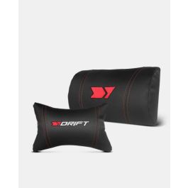 Drift DR350 Silla Gaming Ergonómica con Reposabrazos 4D, Pistón Clase 4 150kg, Respaldo Reclinable 90-135°, Cojines Lumbar/Cervical, Negro/Rojo