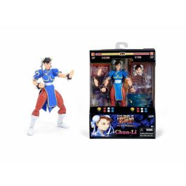 JADA TOYS Figura Chun-Li Street Fighter II 15cm con Manos y Cabeza Intercambiables, Accesorios y 20 Puntos Articulados