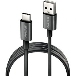 NGS Cable USB 2.0 ZYRO-AC Macho USB a Macho USB Tipo-C, Hasta 15W, 480Mbps, 1m, Negro