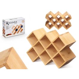 Portaespeciero de bambú Kinvara para 10 botellas, 24.5x16.5x8 cm, color natural (12 Unidades) Precio: 63.58999999. SKU: B15SDT5B4G