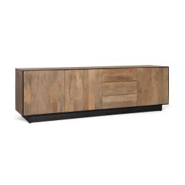 Giner y Colomer Mueble de Televisión en Madera de Mango Natural 180 cm con Estructura Metálica Industrial