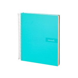 Cuaderno Espiral Liderpapel A5 Micro Crafty Tapa Forrada 120H 90 gr Cuadro 5 mm 5 Bandas6 Taladros Color Turquesa