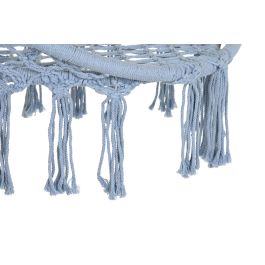 DKD Home Decor Silla Colgante Azul Celeste para Terraza y Jardín, Algodón y Acero, 100kg, 80x63x128 cm