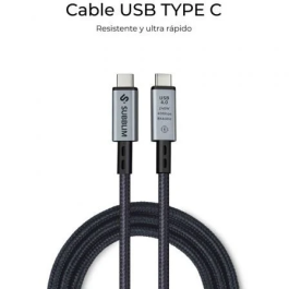 Subblim Cable USB 4.0 Tipo-C Macho - USB Tipo-C Macho 240W 40Gbps 8K 1.5m Negro SUBCAB-C24010