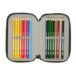 Safta Plumier Escolar Triple Cremallera 37 Piezas Graffiti 195x125x55 mm