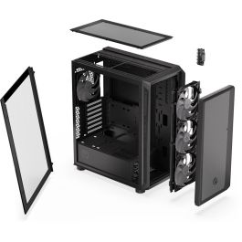 ENDORFY Arx 500 ARGB TG Black PC Gaming ATX micro ATX ITX - Caja de Ordenador con Vidrio Templado y Ventiladores ARGB