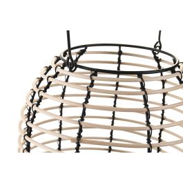 DKD Home Decor Portavela Colonial Negro Natural Ratan Metal 24.5 x 32 x 24.5 cm (4 Unidades)