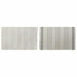 DKD Home Decor Alfombra Estilo Boho de Algodón 1000 gsm con Flecos Blanco Gris 180x120 cm (Pack 2 Unidades) Precio: 88.99000055. SKU: S3038183