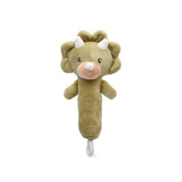 KioKids Sonajero Peluche Dinosaurio Verde 18 cm para Bebés +0 Meses. Juguete Suave y Blando de Poliéster. Estimula Desarrollo Sensorial