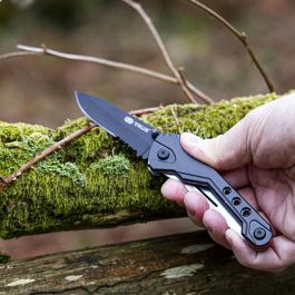 True Trueblade outdoor Navaja multiusos 6 cm con cuchilla de bloqueo, cortador de alambre y soporte magnético True Trueblade outdoor Navaja multiusos 6 cm con cuchilla de bloqueo, cortador de alambre y soporte magnético
