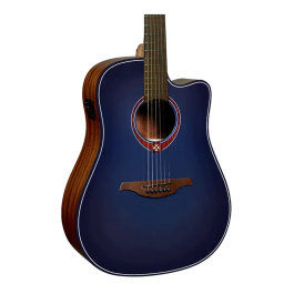LAG Guitarra Acústica Folk Electroacústica Dreadnought A/E Cutaway Edición Limitada Blue Burst Lag Tapa Cedro Rojo Macizo Precio: 562.38864. SKU: B192EFNXHY