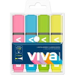 Molin Subrayador Marcador Fluorescente Viva C-Surtidos Blíster 4 Ud Fucsia Azul Amarillo Verde Precio: 1.98999988. SKU: B19DYYNFWD