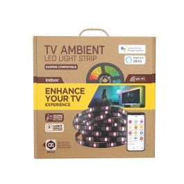 Muvit Tira Led Io Wifi TV, Compatible con Alexa y Google Assistant, Ambient Light para Películas y Música