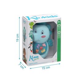 KioKids Caballito de Mar Musical Interactivo Juguete para Bebés +6 Meses, con Luces, 5 Sonidos Animales y 10 Melodías, Azul