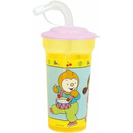 Fun House FUN3524550064833 Vajilla T'CHOUPI con 2 Platos Hondos Ø 16 cm, Caja de Aperitivos, Botella con Pajita y Peluche de 18 cm