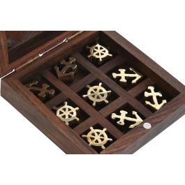 Juego Atlantico DKD Home Decor Marron Dorado 10 x 4 x 10 cm Set de 2