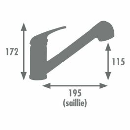 Edouard Rousseau AAAPS00243 Grifo Monomando Lavabo BAGO, Ducha Extraíble 2 Chorros, Negro Mate, Diseño Clásico