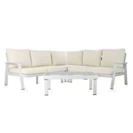 Sofa Terraza Y Jardin DKD Home Decor Blanco Beige 212 x 86 x 212 cm Set de 4