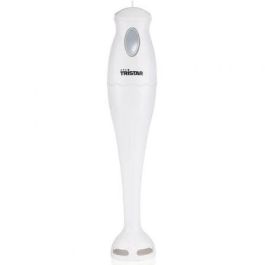 Tristar MX-4150 Batidora de mano 170W con cuchillas de acero inoxidable, 1 velocidad, gancho para colgar. Ideal para batidos, sopas y salsas, blanca.