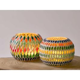 Portavelas Ovalado Rombos Multicolor Giftdecor 12.5x8x12.5 cm Vidrio (12 Unidades) Portavelas Ovalado Rombos Multicolor Giftdecor 12.5x8x12.5 cm Vidrio (12 Unidades)