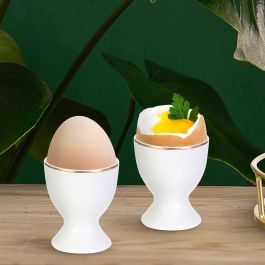 Home Deco Factory Huevera Con Ribete Dorado Lounge Porcelana