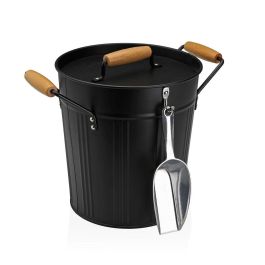 Versa Cubo de Hielo Negro con Tapa y Cuchara 16.2x22.5x16.2 cm (2 Unidades) Versa Cubo de Hielo Negro con Tapa y Cuchara 16.2x22.5x16.2 cm (2 Unidades)