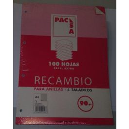 Recambio Pacsa A4 100H 90G 4 Taladros Milimetrado Precio: 2.59000016. SKU: B1DEAHLCQW