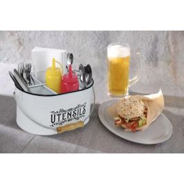 Inde Cubo Organizador de Utensilios My Bar de Metal con Asa - 19,4 cm Ancho x 13,4 cm Alto x 27,2 cm Largo (4 Unidades)