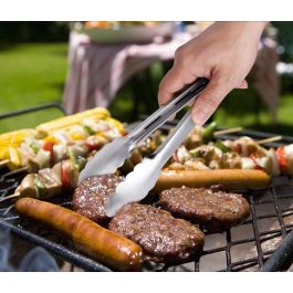 Algon Bbq Pinza Barbacoa Ss Silver+Rubber 41x4x2cm