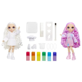 Mga Rainbow High Watercolor Y Create Ojos Morados 507581 Muñeca Lavable para Crear y Recrear
