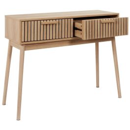 Klaus Consola con 2 Cajones de Almacenamiento - Mueble Recibidor Colección Natural, Madera MDF y Patas Pino 100x35x80 cm