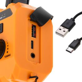 Adler Radio solar con manivela AD 1197, powerbank, linterna, FM, carga USB, 1200 mAh