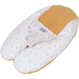 Tineo TIN3275056861623 Almohada de Maternidad 3 en 1 Tejido de Rizo Amarillo Lunares - MULTIRELAX