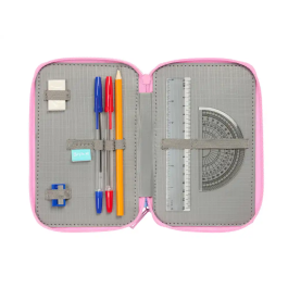 Safta Plumier Triple 37 Pcs Stitch Estuche Escolar 12,5x19,5x5,5cm Edad Mínima Recomendada: 3 Años