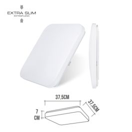 Edm Aplique Led Cuadrado Extraplano De Superficie 24W 4000K 2490 Lm 36.7x36.7x6.2cm