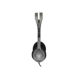 Logitech H110 Auriculares Estéreo con Micrófono Flexible giratorio, Conexión Jack 3.5mm para PC, Móvil, Tablet, Diadema Ajustable