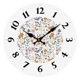 Reloj de Pared Versa Madera Flores 4 x 30 x 30 cm Reloj de Pared Versa Madera Flores 4 x 30 x 30 cm