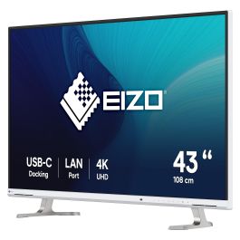 EIZO EV4340X-WT Monitor de 42.5" (108cm) 4K UHD IPS con USB-C, HDMI y DisplayPort - Blanco
