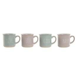 Cafe Urban DKD Home Decor Azul Rosa 6.6 x 7.2 x 7.7 cm Set de 4