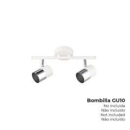 EDM Foco Halógeno Abatible Modelo Moon GU10, 2 Elementos, Color Blanco Hueso y Cromo, 50W Máx. por Bombilla (No Incluidas), 30x7.6x15.2 cm Precio: 27.78999982. SKU: S7902429